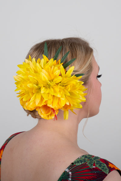 Hiuskukka Yellow Dahlia XL-Veronica's Flowers-Miss Windy Shop