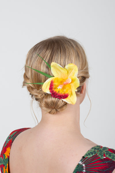 Keltainen hiuskukka S-Veronica's Flowers-Miss Windy Shop