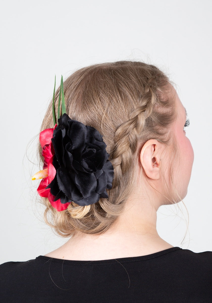 Hiuskukka Black & Red S-Veronica's Flowers-Miss Windy Shop