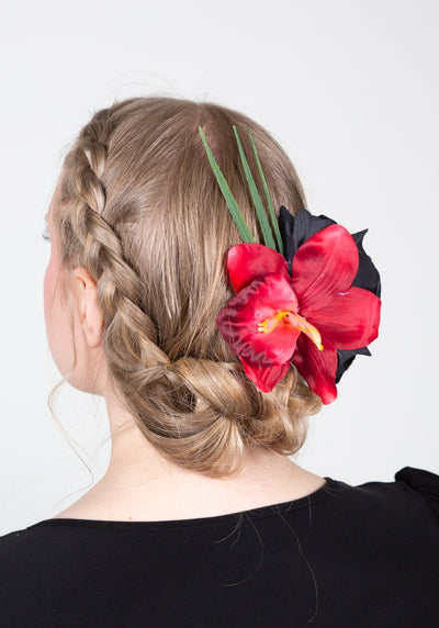 Hiuskukka Black & Red S-Veronica's Flowers-Miss Windy Shop
