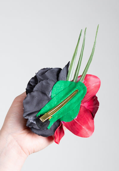 Hiuskukka Black & Red S-Veronica's Flowers-Miss Windy Shop