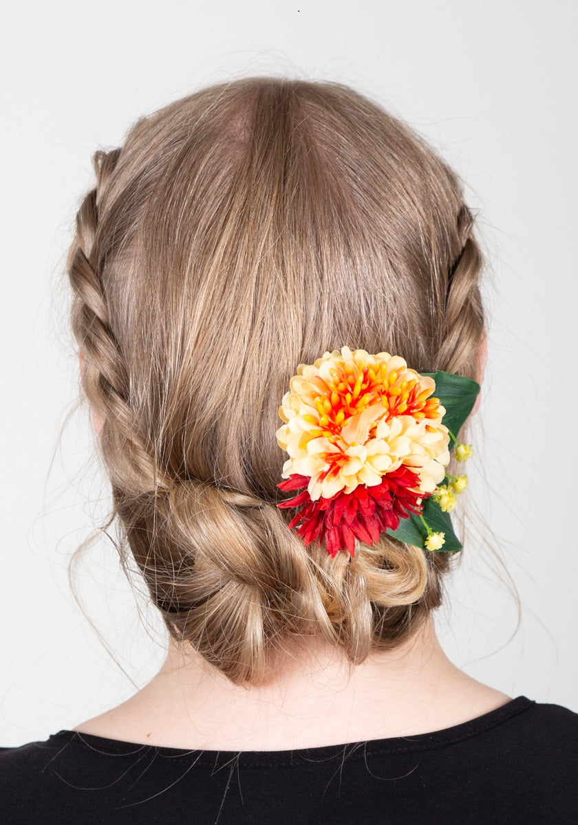 Hiuskukka Cute Yellow & Red S-Veronica's Flowers-Miss Windy Shop