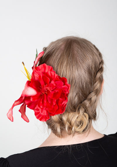 Hiuskukka Luscious Red M-Veronica's Flowers-Miss Windy Shop