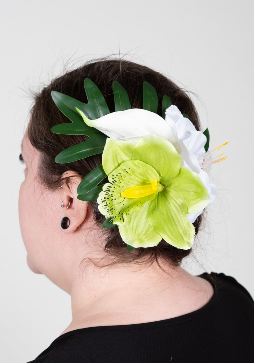 Hiuskukka Green & White M-Veronica's Flowers-Miss Windy Shop