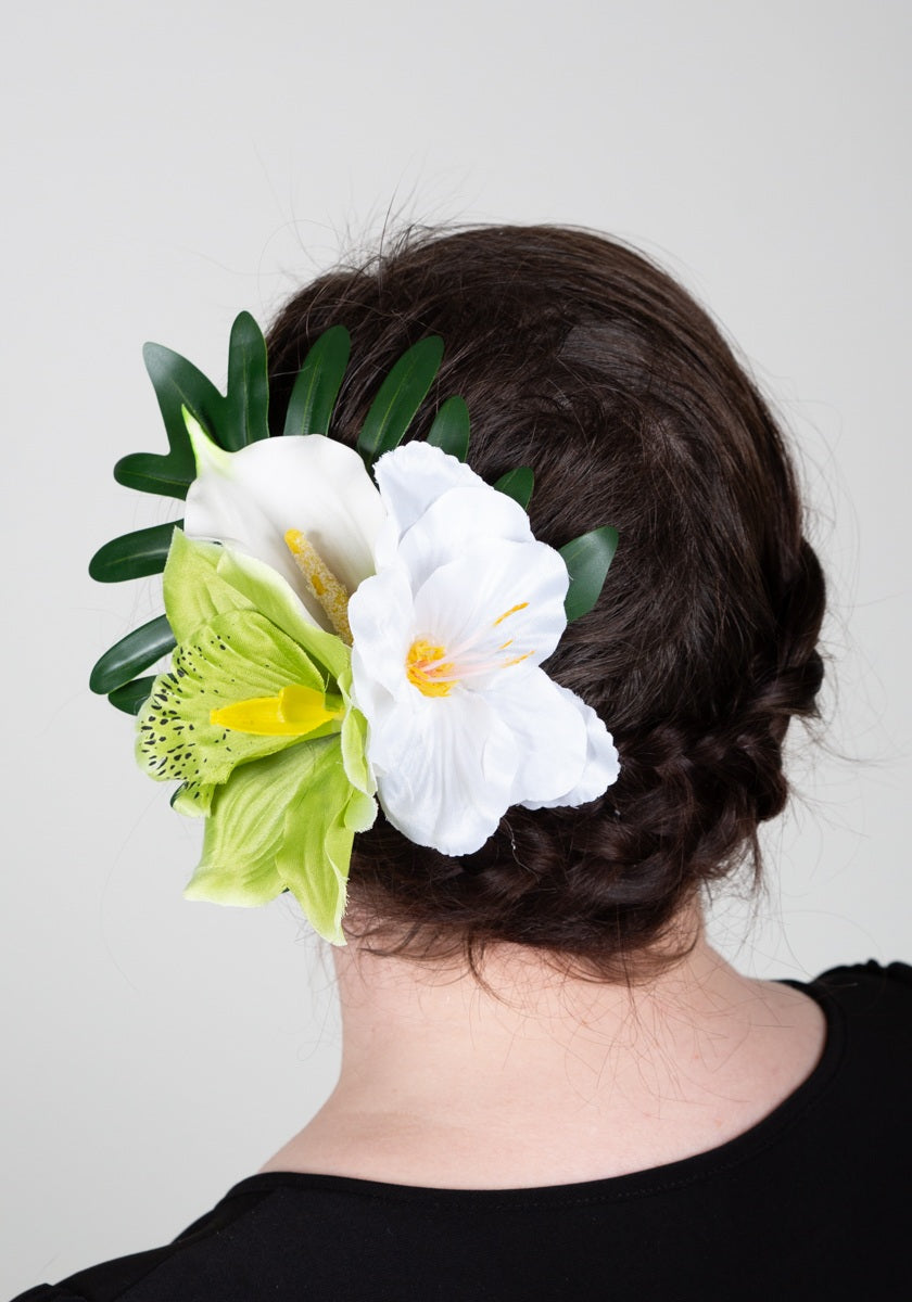 Hiuskukka Green & White M-Veronica's Flowers-Miss Windy Shop