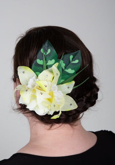Hiuskukka White Glitter S-Veronica's Flowers-Miss Windy Shop
