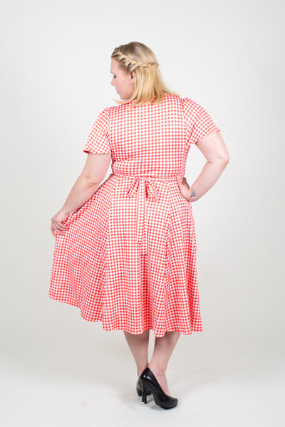 Lyra Red Gingham Kellomekko-Lady Vintage-Miss Windy Shop