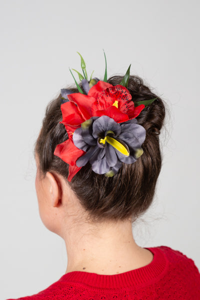 Hiuskukka Black & Red L-Veronica's Flowers-Miss Windy Shop