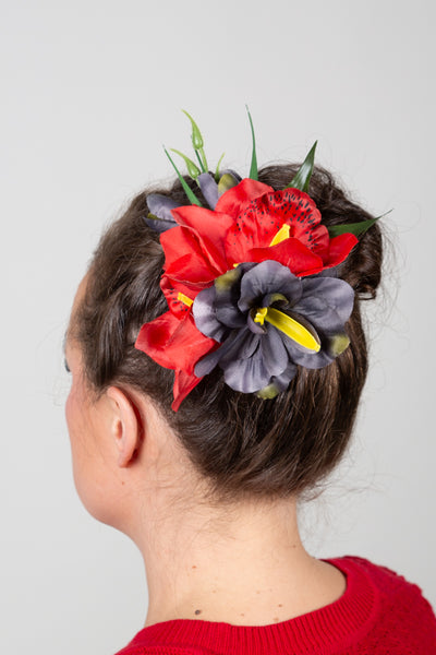 Hiuskukka Black & Red L-Veronica's Flowers-Miss Windy Shop