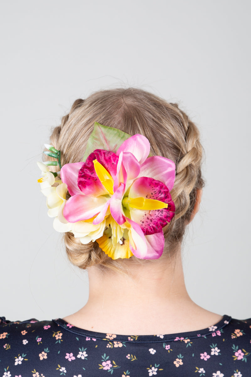 Hiuskukka Pink & Yellow L-Veronica's Flowers-Miss Windy Shop
