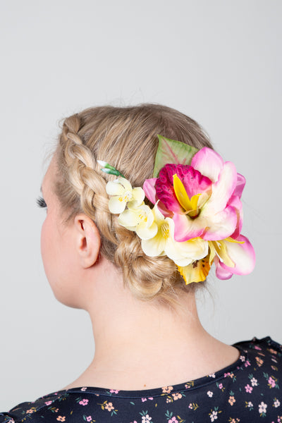 Hiuskukka Pink & Yellow L-Veronica's Flowers-Miss Windy Shop
