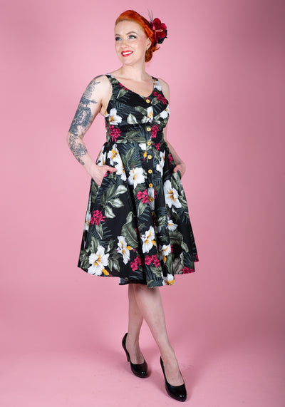Tahiti Black Kellomekko-Hell Bunny-Miss Windy Shop