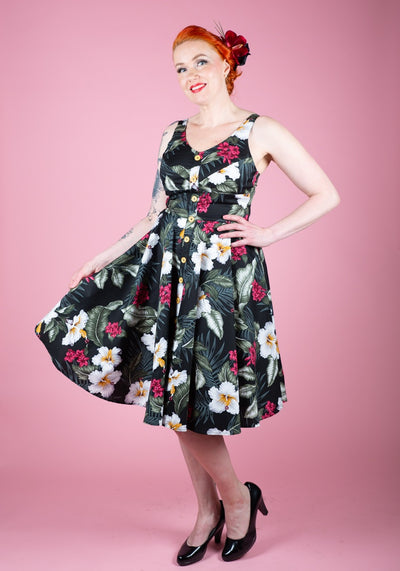 Tahiti Black Kellomekko-Hell Bunny-Miss Windy Shop