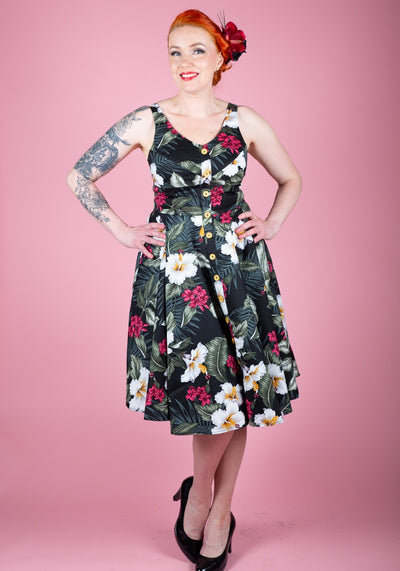 Tahiti Black Kellomekko-Hell Bunny-Miss Windy Shop