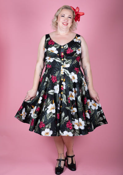 Tahiti Black Kellomekko-Hell Bunny-Miss Windy Shop