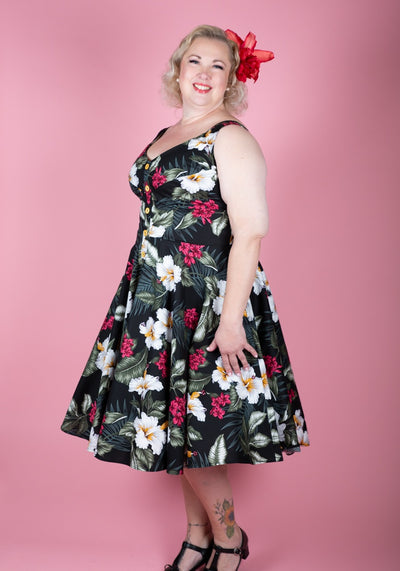 Tahiti Black Kellomekko-Hell Bunny-Miss Windy Shop