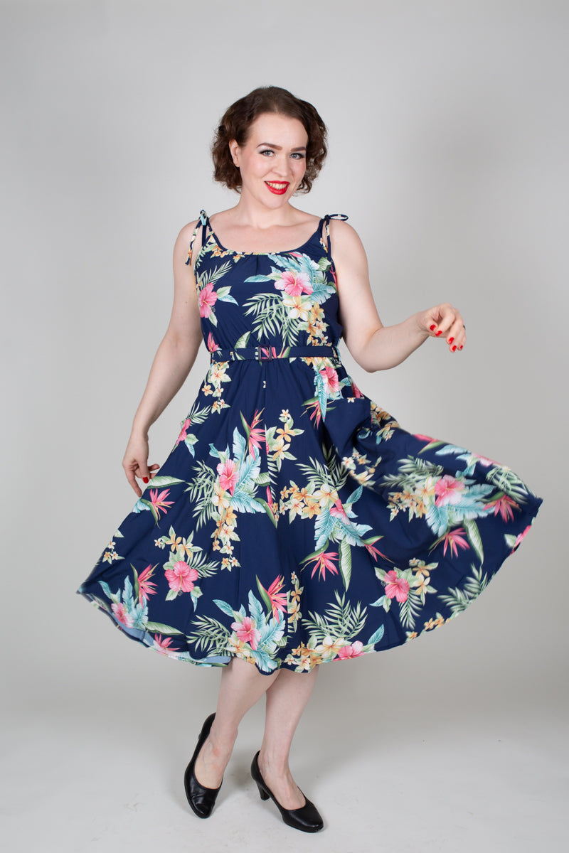 Suzy Sundress Navy Honolulu Kellomekko-Rock n Romance-Miss Windy Shop