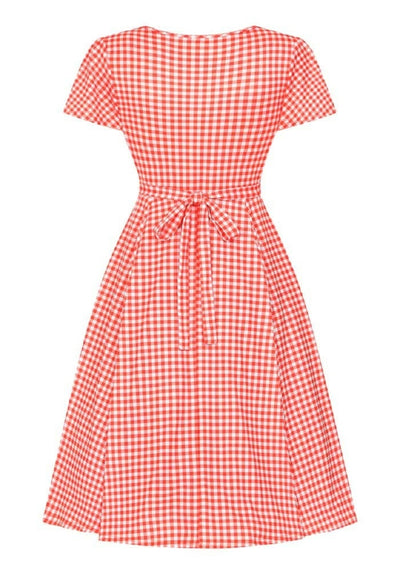 Lyra Red Gingham Kellomekko-Lady Vintage-Miss Windy Shop