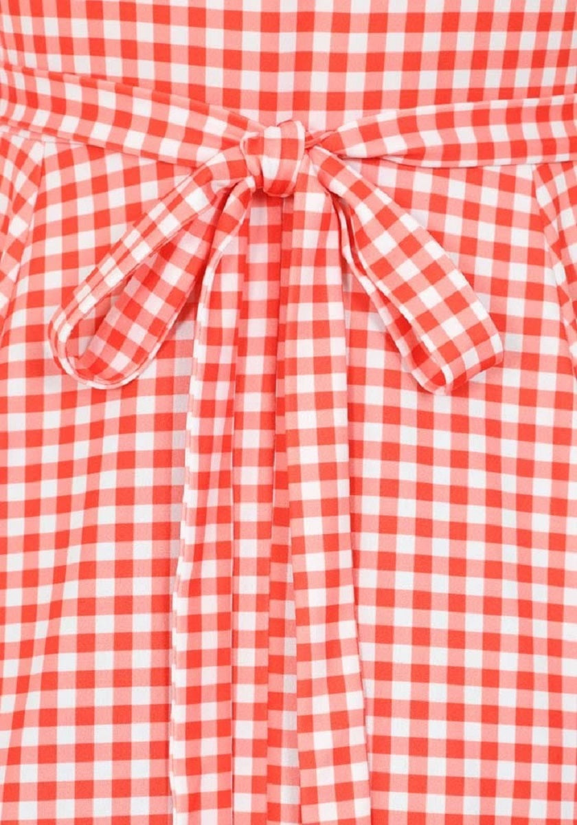 Lyra Red Gingham Kellomekko-Lady Vintage-Miss Windy Shop