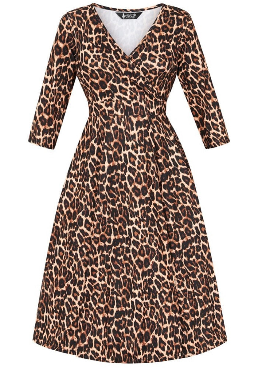 Lyra Leopard Kellomekko-Lady Vintage-Miss Windy Shop