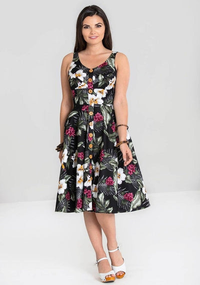 Tahiti Black Kellomekko-Hell Bunny-Miss Windy Shop