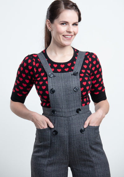 Brenda Librarian Check Dungaree Haalarit-Collectif-Miss Windy Shop