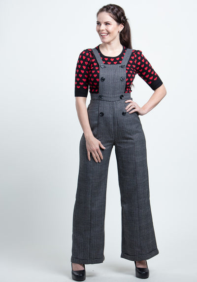 Brenda Librarian Check Dungaree Haalarit-Collectif-Miss Windy Shop