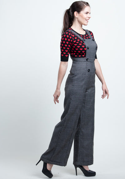 Brenda Librarian Check Dungaree Haalarit-Collectif-Miss Windy Shop