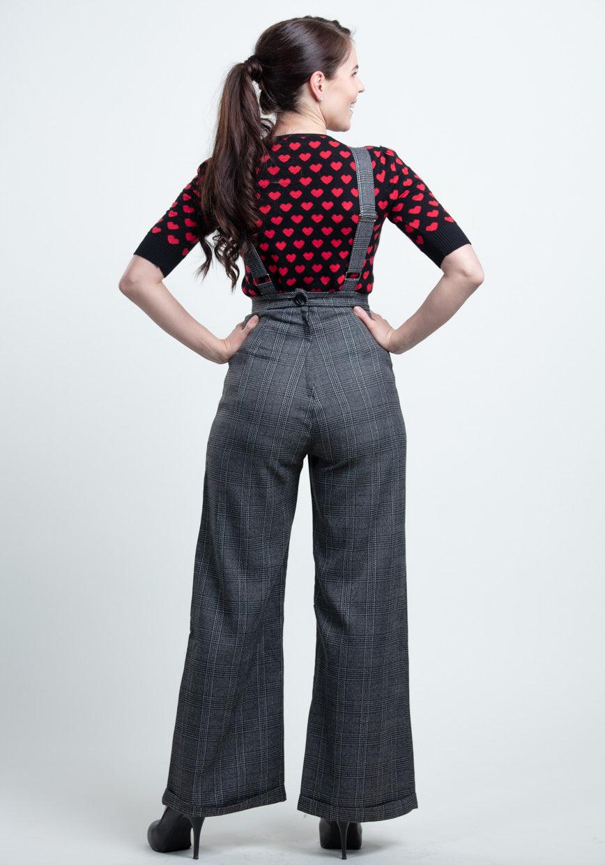 Brenda Librarian Check Dungaree Haalarit-Collectif-Miss Windy Shop