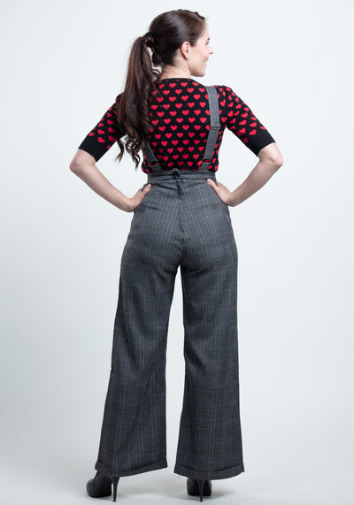 Brenda Librarian Check Dungaree Haalarit-Collectif-Miss Windy Shop