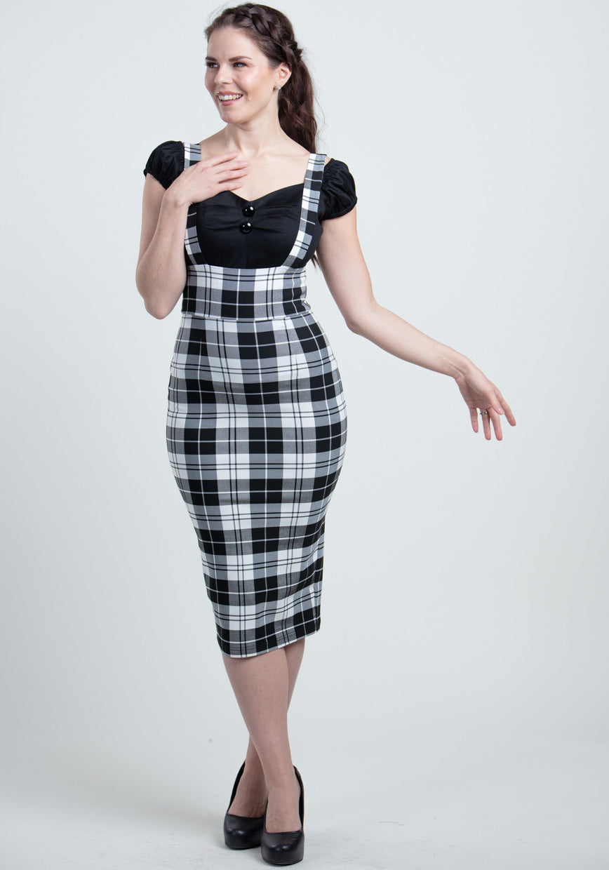 Karen Monochrome Check Suspender Kynähame-Collectif-Miss Windy Shop