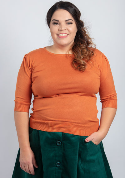 Chrissie Orange Neulepaita-Collectif-Miss Windy Shop