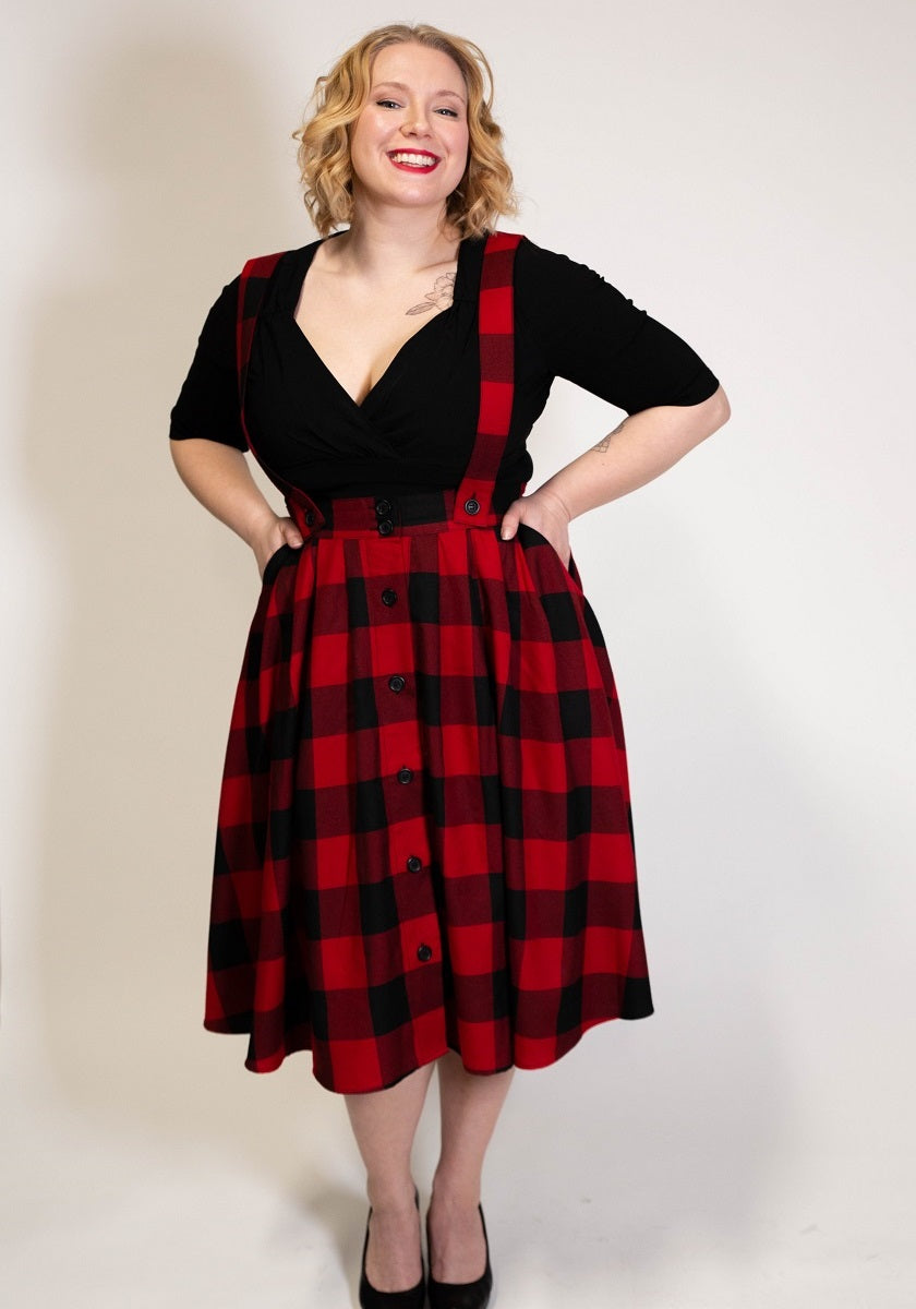 Teen Spirit Pinafore Black/Red Kellohame-Hell Bunny-Miss Windy Shop