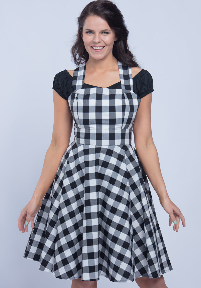 Victorine Pinafore Black Lappuhame-Hell Bunny-Miss Windy Shop