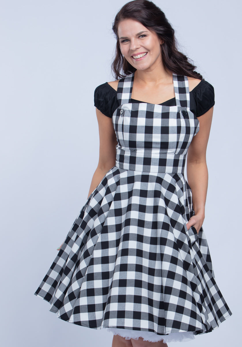 Victorine Pinafore Black Lappuhame-Hell Bunny-Miss Windy Shop