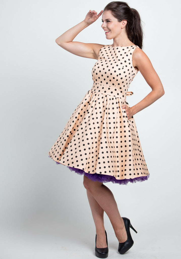 Tea Alsean Polka Dot Kellomekko-Lady Vintage-Miss Windy Shop