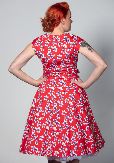 Florence Persian Red Flowers Paitamekko-Lady Vintage-Miss Windy Shop