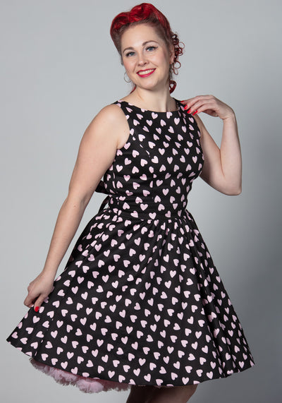 Tea Pink Hearts - Kellomekko-Lady Vintage-Miss Windy Shop
