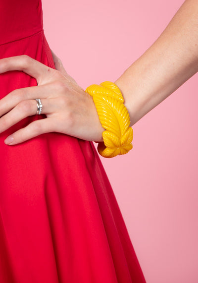 Carrie Yellow Leaves Bangle Rannekoru Collectif