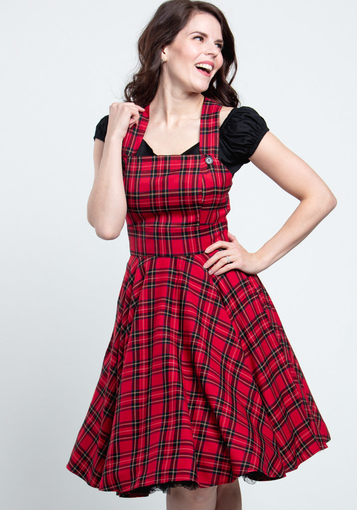 Irvine Pinafore Red Lappuhame-Hell Bunny-Miss Windy Shop