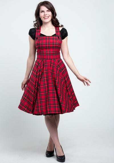 Irvine Pinafore Red Lappuhame-Hell Bunny-Miss Windy Shop