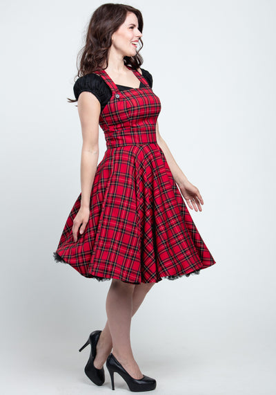 Irvine Pinafore Red Lappuhame-Hell Bunny-Miss Windy Shop
