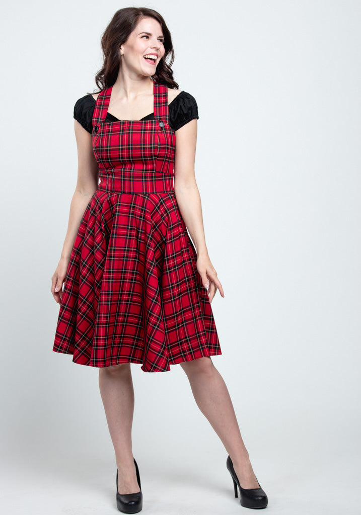 Irvine Pinafore Red Lappuhame-Hell Bunny-Miss Windy Shop