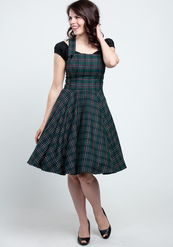 Peebles Pinafore Green Lappuhame-Hell Bunny-Miss Windy Shop