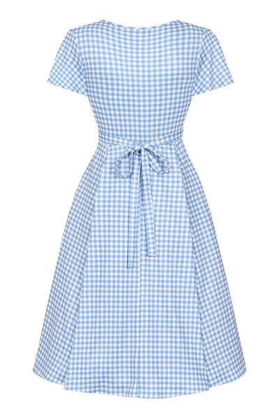 Lyra Blue Gingham Mekko-Lady Vintage-Miss Windy Shop