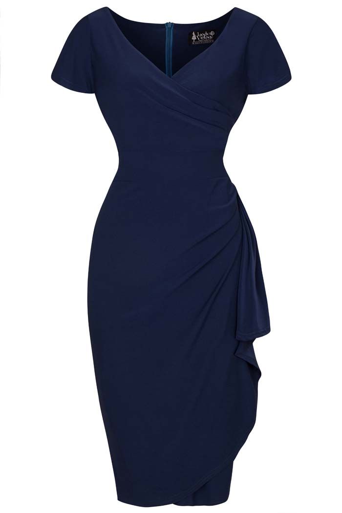 Elsie Navy Kynämekko-Lady Vintage-Miss Windy Shop