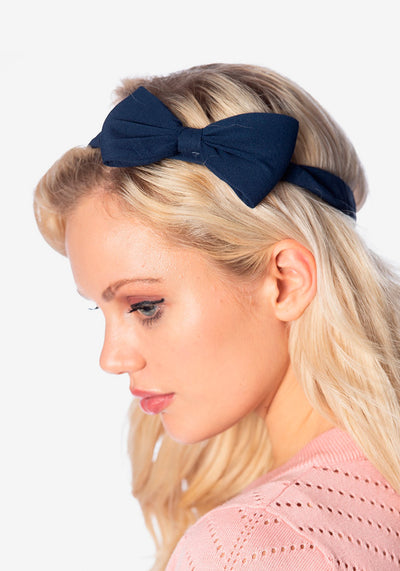 Dionne Navy Bow Hiuspanta-Banned-Miss Windy Shop