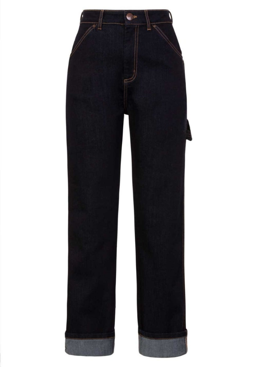 Carpenter Navy Denim Farkut-Hell Bunny-Miss Windy Shop