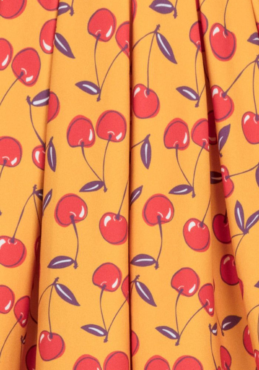 Eva Mustard Cherry Vintagemekko-Lady Vintage-Miss Windy Shop