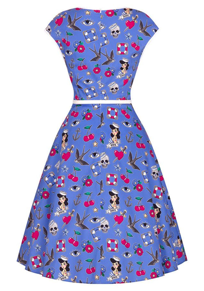 Isabella Nautical Dreams 50-luvun Mekko-Lady Vintage-Miss Windy Shop